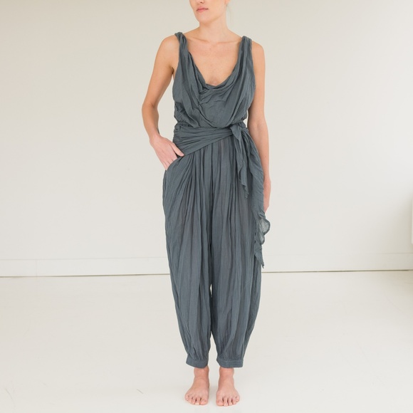 Free People Dresses & Skirts - FREE PEOPLE ~ Blue Draped Romper Jumpsuit